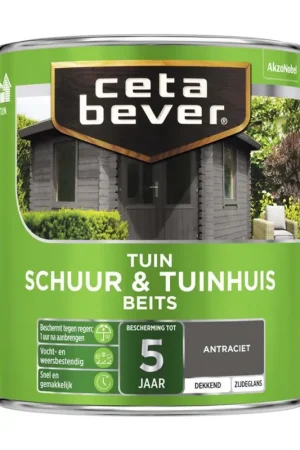 Flitsaanbieding CetaBever Schuur & Tuinhuis Beits Dekkend Antraciet